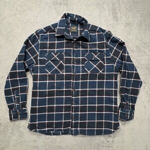 Jachs‎ Flannel Shirt Mens Large Blue Red Plaid Heritage Button Front Pockets
